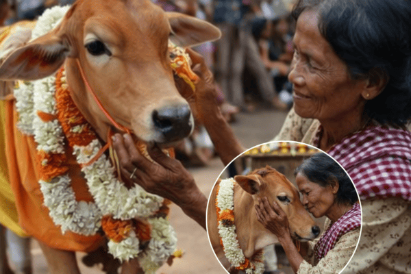 Mulher se casa com um bezerro, acreditando que ele é a reencarnação de seu marido falecido
