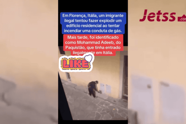 Em Florença, Itália, um imigrante ilegal tentou fazer explodir um edifício residencial ao tentar incendiar uma conduta de gás
