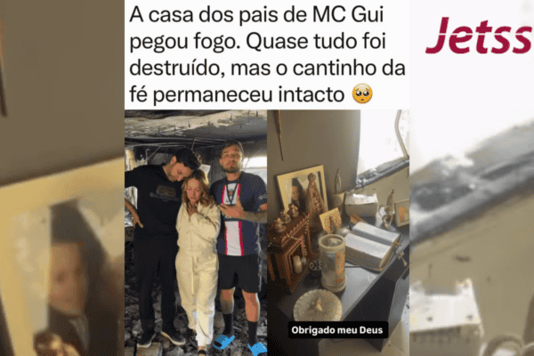 A casa dos pais de MC Gui pegou fogo. Quase tudo foi destruído, mas o cantinho da fé permaneceu intacto