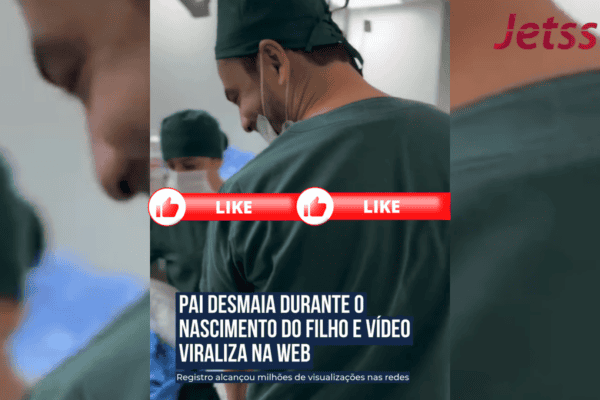 Pai desmaia após nascimento do filho e vídeo viraliza