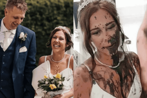 Cunhada invade casamento e mancha vestido de noiva com tinta preta