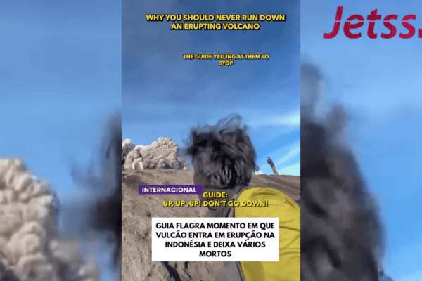Guia flagra momento em que vulcão entra em erupção na Indonésia e deixa vários mortos