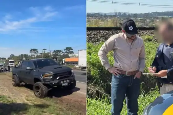 PRF apreende caminhonete de luxo do influenciador César Rincon no Paraná