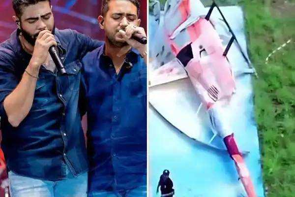 Vídeo registra helicóptero de Henrique e Juliano instantes antes de pouso de emergência; veja