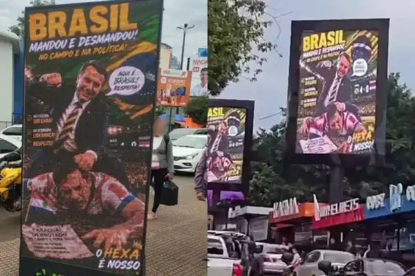 Montagem com Bolsonaro agredindo zagueiro paraguaio provoca confusão em Cidade do Leste