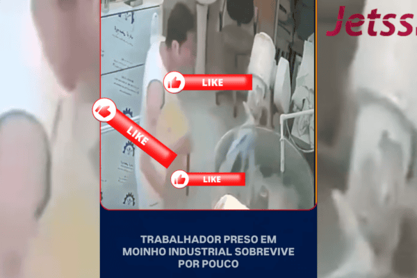 Trabalhador preso em moinho industrial sobrevive por pouco