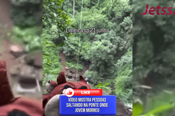Vídeo mostra pessoas saltando na ponte onde jovem morreu
