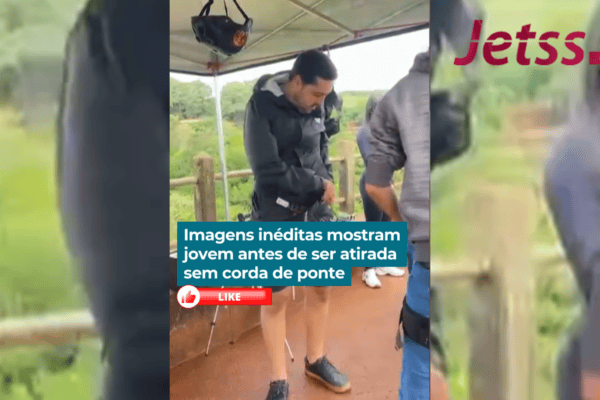 Imagens inéditas mostram jovem antes de ser atirada sem corda de ponte