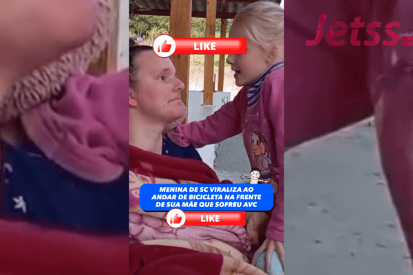 Menina de SC viraliza ao andar de bicicleta na frente da mãe que sofreu AVC