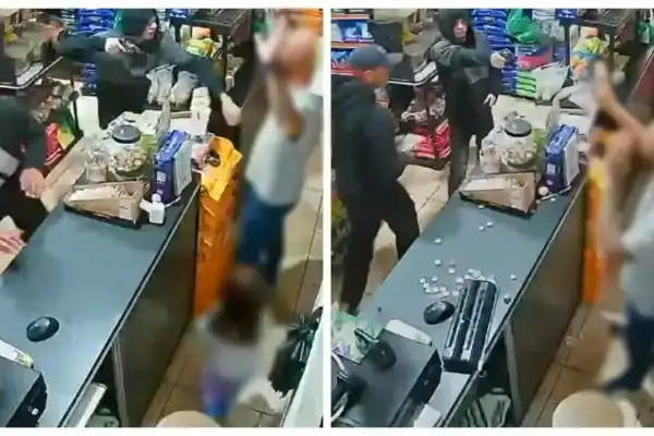 Criminosos armados invadem comércio e ameaçam homem na presença da filha; veja vídeo