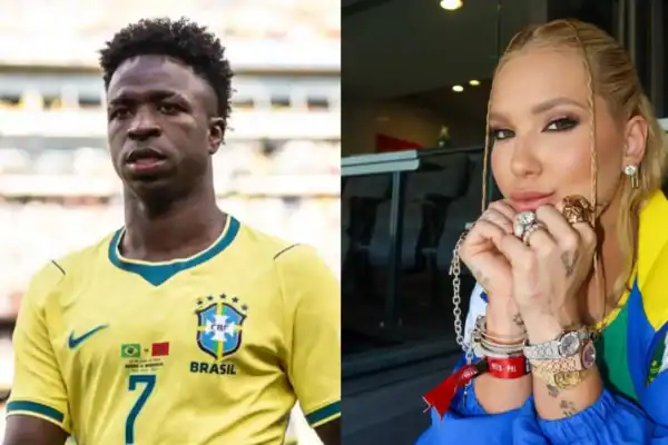 Vini Jr. acena para Virginia no estádio e movimenta a web