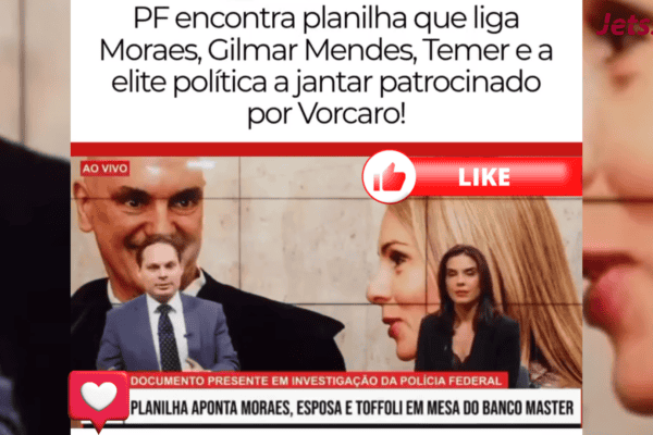 PF encontra planilha que liga Moraes, Gilmar Mendes, Temer e a elite política a jantar patrocinado por Vorcaro!