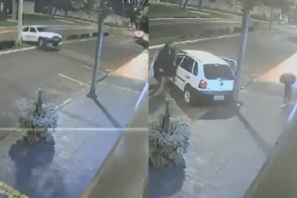 Motorista em alta velocidade atinge poste em Orlândia e arremessa passageiro