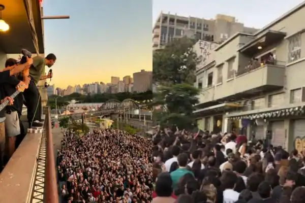 Banda Lagum realiza apresentação surpresa e anuncia nova turnê em BH