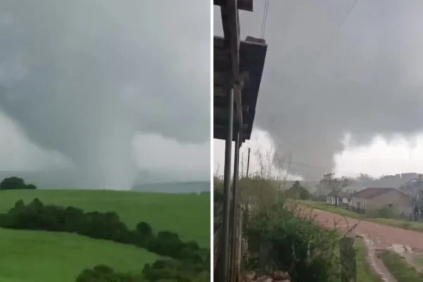 Tornado provoca destruição no interior do Rio Grande do Sul; vídeo impressiona
