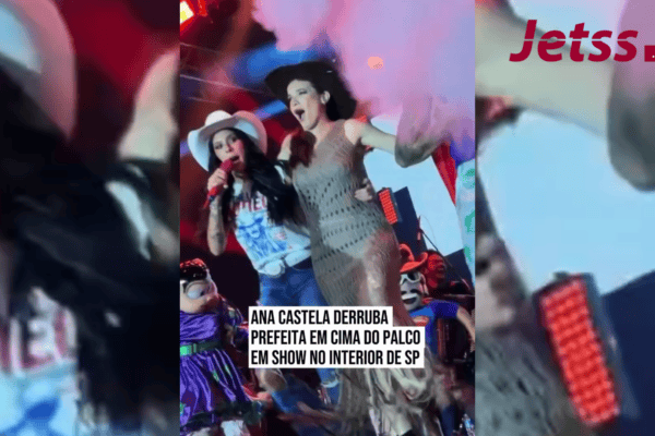 Ana Castela derruba prefeita em cima do palco em show no interior de SP