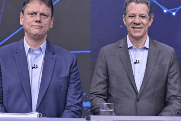 Tarcísio de Freitas lidera com 56,5% e Haddad atinge 33,4% no 1º turno em São Paulo, indica pesquisa
