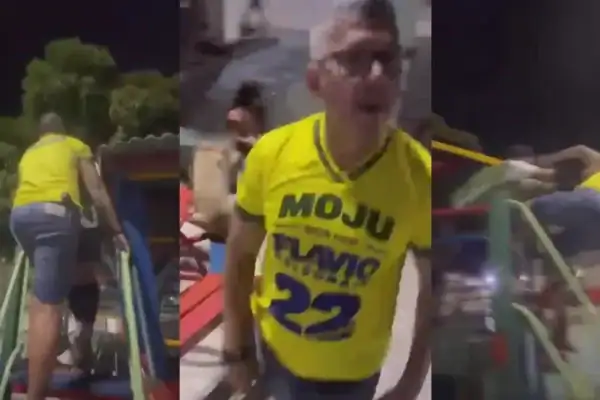 Policial à paisana com camiseta de Flávio Bolsonaro troca socos com adolescente