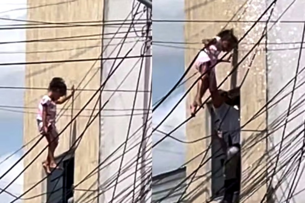 Andréon Bezerra da Silva salva menina de 4 anos pendurada em fios elétricos após queda